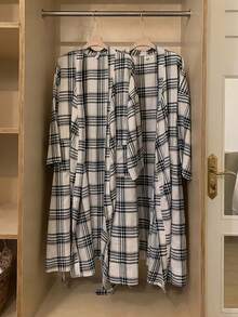 Japanese Nightgown Girl Spring And Autumn New Long-Sleeved Simple Casual Nightgown Long Kimono Ins Style Home Clothes - Apricot - View 4