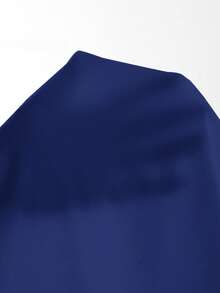 Firerie Women's Solid Color Minimalist Square Neck Long Sleeve T-Shirt, Everyday Wear - Navy Blue - View 6