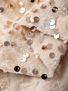 DAZY Chân váy ngắn ôm sát thanh lịch đính sequin dành cho nữ, thích hợp cho mùa xuân/hè, váy dự tiệc cưới. - Màu be - Xem 9