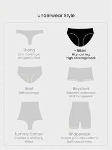 GLOWMODE 2 Packs Lightweight Breathable Sweat-Wicking Mid-Waist Full Coverage Seamless No-Show Underwear Daily Workout - Black - View 7