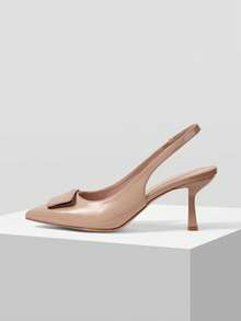 Mnmlis 女士时尚优雅尖头高跟鞋 - 杏色 - 查看 1