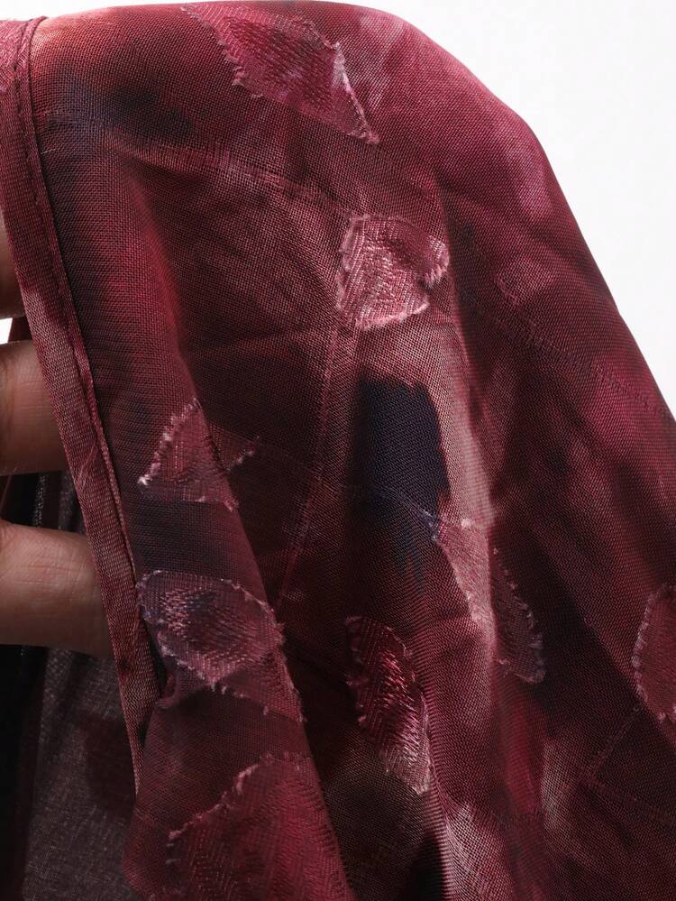 Women's V-Neck Short Sleeve Tie-Front Allover Print Sexy Casual Shirt