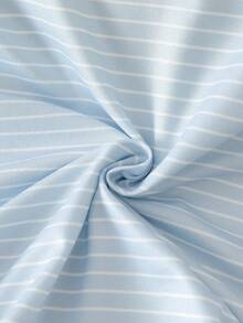 2pcs Women Summer Cute Cartoon 3D Dog Print Striped Round Neck Short Sleeve Loose Casual Pajama Set - Blue - View 11