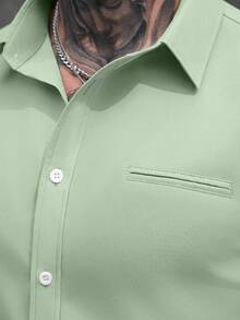 Manfinity Bizformal Men's White Casual Business Long Sleeve Shirt