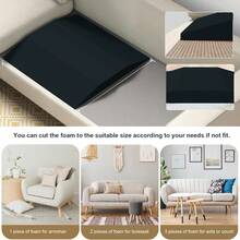 Khung đỡ đệm sofa, kích thước 20 inch x 20 inch, dùng để nâng đỡ đệm sofa bị xẹp, mút xốp cong mật độ cao, sửa chữa tình trạng xẹp đệm sofa, tấm thay thế khung đỡ đệm sofa, khung đỡ bên dưới đệm sofa. - màu đen - Xem 5