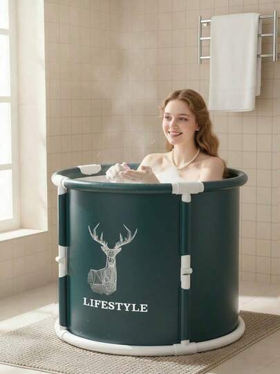 Bañera plegable portátil para adultos, con agua fría y caliente, para exteriores e interiores, con retención de temperatura, ducha, accesorios de baño.