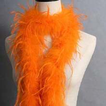 Cuộn ruy băng vải nhung giả lông đà điểu nhiều màu sắc, dài 78 inch, rộng 4 inch, có thể dùng làm khăn choàng cổ, trang trí tua rua. Chúng thích hợp để trang trí váy cưới trong các dự án DIY và để trang trí viền váy và đường viền ren trong trang trí nhà cửa. - Nhiều màu - Xem 24