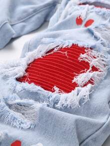 Manfinity EMRG 男士口袋做旧休闲百搭牛仔裤 - 淺色水洗藍 - 查看 5