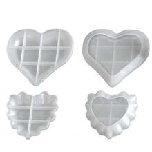 编织心形硅胶模具 DIY 情人节礼物 心形手工皂 香薰蜡烛模具 节日氛围装饰摆件 石膏模具 手工艺品制作 环氧树脂模具 - 白色 - 查看 2