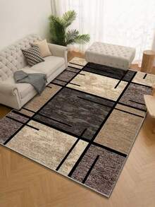 1 Peça Tapete de Área Geométrico - Antiderrapante, Tapete de Piso de Poliéster Lavável, Adequado para Sala de Estar, Quarto, Cozinha, Sala de Jantar - Fácil Manutenção, Design Retrô, Adequado para Uso Interno/Externo, Ótimo para Áreas de Tráfego Intenso, Tapete Externo | Tapete Geométrico Retrô | Capacho Durável - Multicolorido - Visão 7