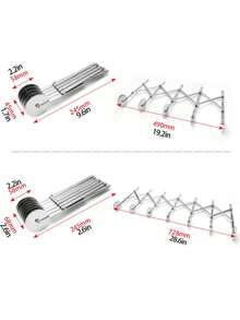 5/7轮蛋糕切割器，不锈钢披萨切割器，可伸缩披萨切割器，多圆蛋糕面包糕点面团滚轮切割工具烘焙配件 - 高级蛋糕切割机 - 銀色 - 查看 2