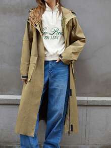 Maija Women Casual Drawstring Hooded Jacket ,Festival - Army Green - View 6