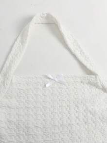 Girlism Teen Girls Knitted Textured Jacquard Spaghetti Strap Snug Fit Fit Flared Hem Casual Sweet Party Clubwear Mini Dress - Apricot - View 4