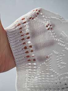 Swim Vcay Women's Colorful 3D Floral Hollow Out Knitted Beach Cover Up Pants - White - View 7