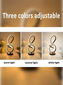 8字形LED台灯，创意设计，适用于家庭、卧室、办公室、书房，三种颜色灯光营造装饰氛围 - 多色 - 查看 5