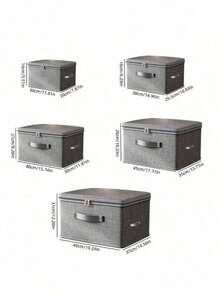 1 pieza 2 piezas 5 piezas Contenedor de almacenamiento apilable extra grande e impermeable WONGIRL, organizador multifuncional y ahorra espacio para armario, dormitorio, cocina, juguetes, libros, ropa - Gris Oscuro - Ver 10