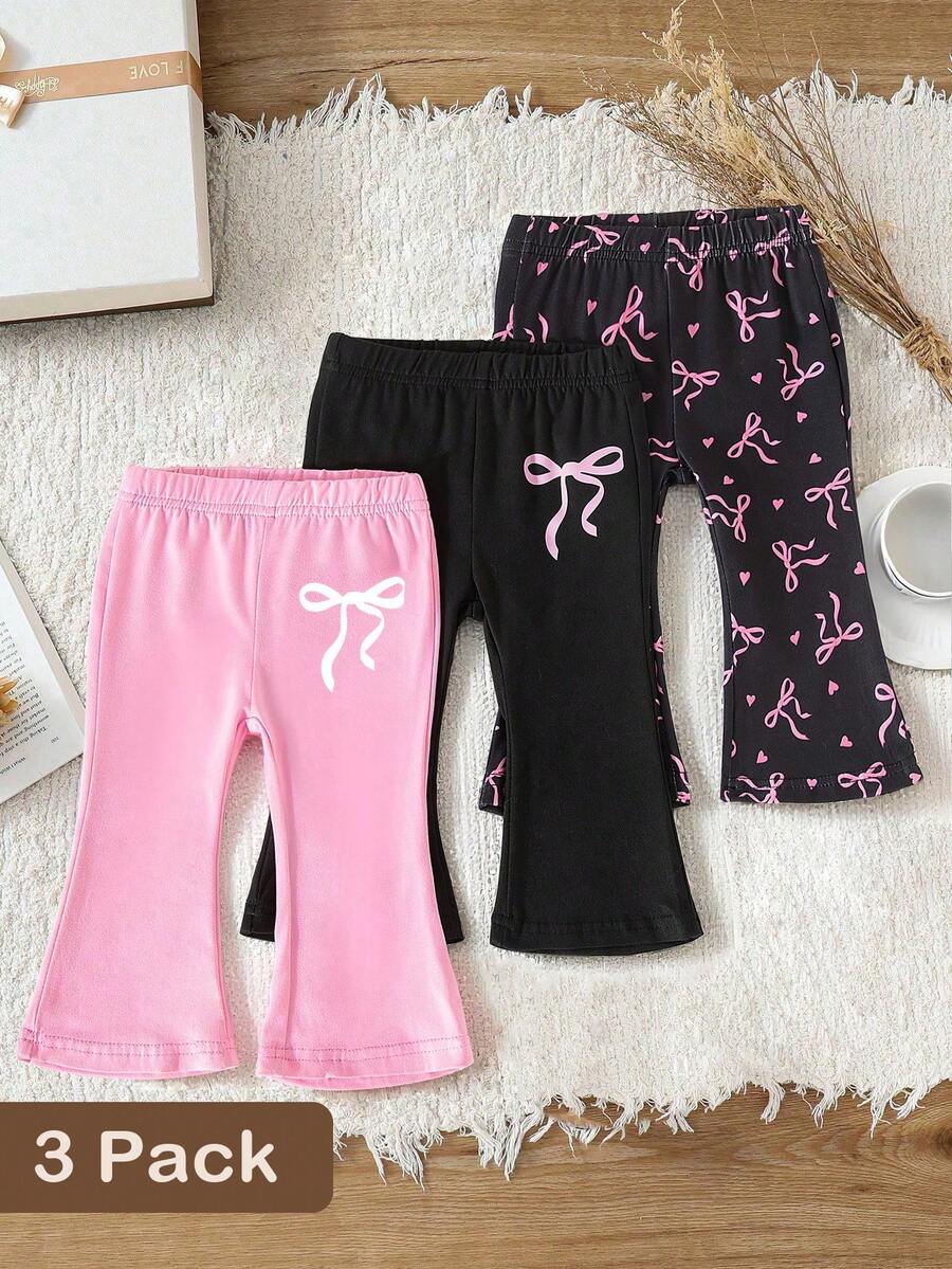 SHEIN 3件装女婴裤子 - 彩色 - 查看 1