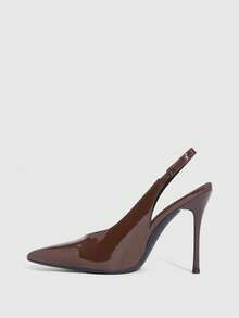 CUCCOO SZL Giày cao gót mũi nhọn thanh lịch, thời trang dành cho nữ - Cà phê nâu - Xem 4