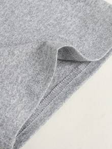 Girlism 少女针织灰色字母印花T恤和宽松休闲裤套装 - 淺灰色 - 查看 4