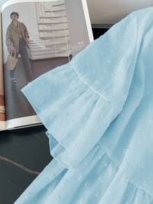 GlowEve CURVE Áo sơ mi trơn màu, cỡ lớn, kiểu dáng thường ngày, mùa hè. - Màu xanh nhạt - Xem 4