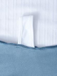 Sparklyn Áo nỉ nữ tuổi teen in nơ, kiểu dáng bất đối xứng, hở vai và vạt áo không đối xứng. - Màu xanh lam - Xem 7