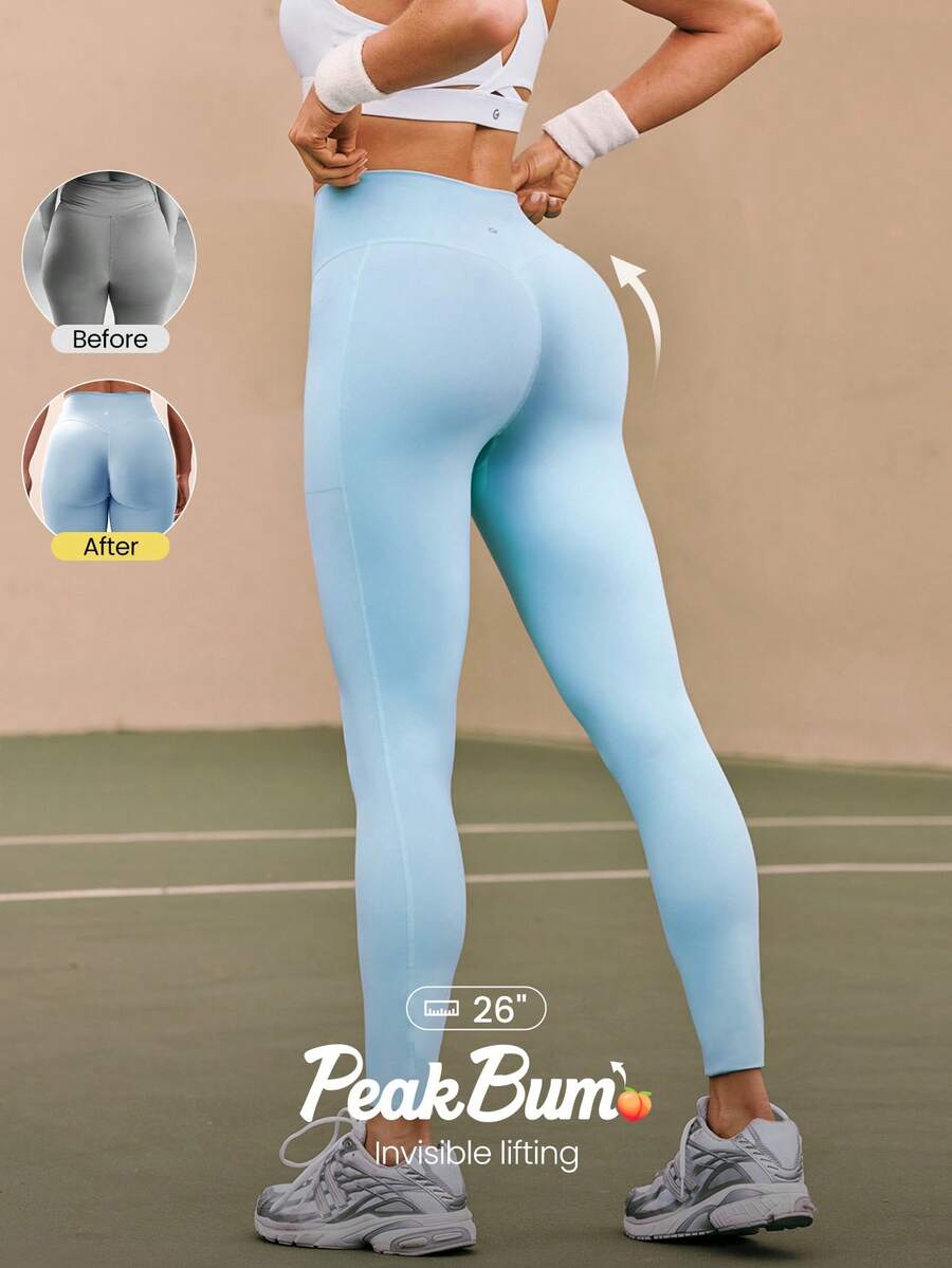 GLOWMODE Quần legging nén Powersculpt™ 26 inch, sẵn sàng cho những pha bứt phá, thấm hút mồ hôi, nhanh khô, nâng đỡ vô hình, ôm sát cơ thể, có túi bên hông, thích hợp cho tập luyện cường độ cao, tập gym, chạy bộ và hoạt động thể thao. - Màu xanh lam - Xem 1