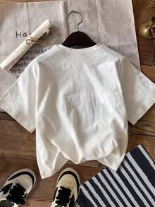 ModeFlare Wear 怪兽卡车图案男童休闲简约卡车印花圆领短袖T恤，棉混纺面料，适合夏季穿着 - 白色 - 查看 2