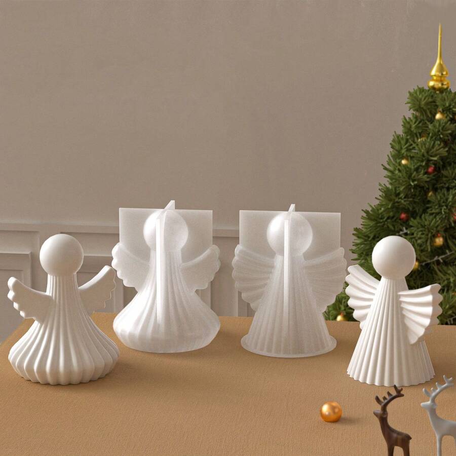 New Arrival Silicone Mold: DIY Angel Wing For Aromatherapy Candles, Epoxy Resin Ornaments & Gypsum Crafts - White - View 1