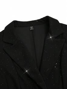 Sweetra 大码时尚修身腰部套装，适合通勤 - 黑色 - 查看 3