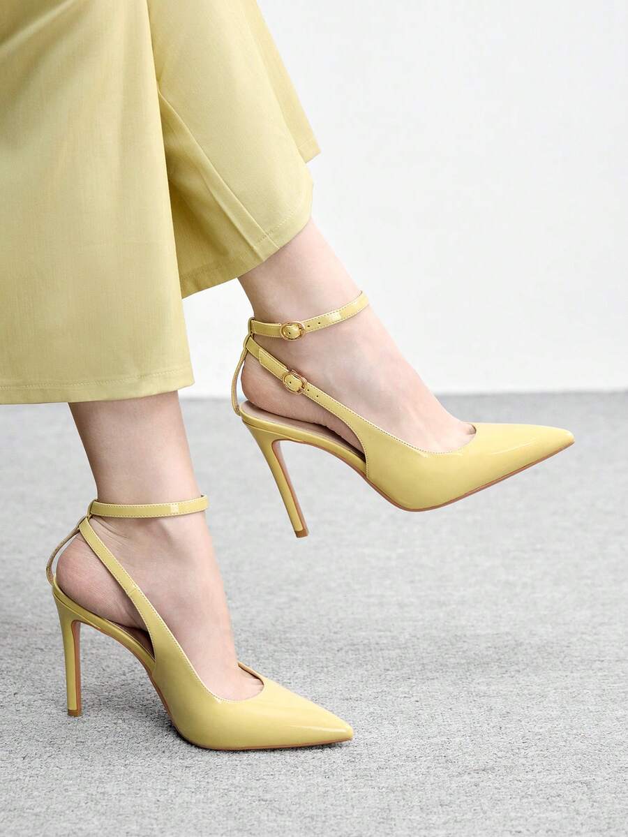 CUCCOO BIZCHIC New Versatile Pointed Toe Women's High Heels For Christmas Spring Shoes - Light yellow - View 1