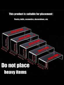 3/4/5 件套亚克力展示架套装，红色收纳架，适用于收藏品、甜点、小雕像、纸杯蛋糕和糖果棒，长方形多层桌面置物架，可用于家居、厨房、办公室、宿舍的收纳和装饰。 - 紅色 - 查看 14