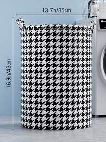 1 buah Keranjang Cucian Kapasitas Besar yang Ditingkatkan, Dengan Lapisan Anti Air, Cocok Untuk Menyimpan Pakaian, Mainan, Barang-barang Lain dan Keranjang Cucian Lainnya di Kamar Tidur, Kamar Mandi, Asrama - anjing hitam dan putih - View 5