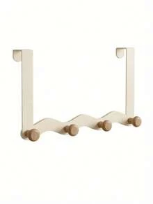 Cirelle No Drill Over Door Hanger - White 4/5 Hook Storage Rack For Coats & Bags, Space Saving Decoration For Bedroom & Entryway, Instant Gift Idea - White - View 6