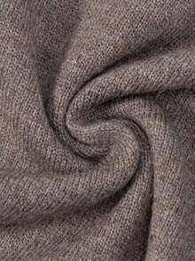 EMERY ROSE Blusa minimalista de cuello en V de unicolor - Marrón - Ver 7