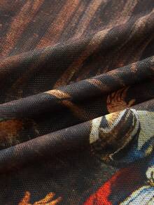 FeverCity Men's Casual Portrait Graphic Round Neck Long Sleeve T-Shirt, Autumn Long Sleeve Tops Graphic Religious Shirt Art Shirt - Multicolor - View 6