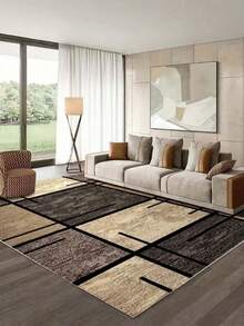 1 Peça Tapete de Área Geométrico - Antiderrapante, Tapete de Piso de Poliéster Lavável, Adequado para Sala de Estar, Quarto, Cozinha, Sala de Jantar - Fácil Manutenção, Design Retrô, Adequado para Uso Interno/Externo, Ótimo para Áreas de Tráfego Intenso, Tapete Externo | Tapete Geométrico Retrô | Capacho Durável - Multicolorido - Visão 9