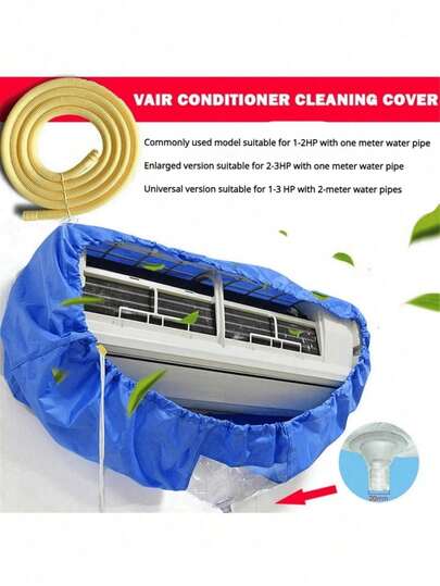 Cleaning Bag With Hose, One Size Fits All Can Be Used For 1-2 Horses With One Meter Hose, Large Size Fits 2-3 Horses With One Meter Hose, Universal Fit For 1-3 Horses With Two Meter Hose, Suitable For Cleaning Air Conditioner Cover, Wall-Mounted Air-Conditioner And Dustproof Cover