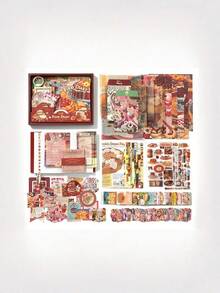 Sweet Moments Stationery Gift Set, Including Notebook, Stickers, Washi Tape, Pen, Birthday, Ins Style Gift - Multicolor - View 14