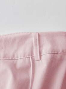 Franclia 女士纯色牙签条纹宽松阔腿休闲裤 - 淺粉色 - 查看 3