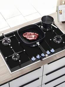 1.2pcs Black Gas Stove Burner Cover Protector Mat Compatible With Samsung Reusable Non Stick Easy Clean Kitchen Cooking Range Accessory Home Appliance Supplies - Black - View 5