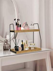 Countertop Coffee Station Organizer, 2 Tier Wooden Shelf For Coffee Bar Accessories, Condiment Storage Caddy For Kitchen, Home, Office - Brown, Kitchen Storage Utensils, Room Decoration, Suitable For Kitchen, Restaurant, Party, Camping, Gathering, Gift For Friends, Family Gift - Multicolor - View 13