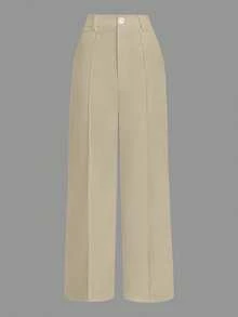 Franclia Petite 2025 新款上市：黑色高腰褶皱细节长裤——精湛剪裁，拉长身形，显瘦效果；轻松驾驭办公及休闲场合；亲肤柔软舒适，兼具挺括抗皱的版型；与衬衫和针织衫完美搭配。 - 棕色 - 查看 1