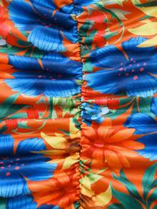 Nevyona Đầm hai dây eo in họa tiết nhiều màu sắc dành cho nữ - trái cam - Xem 4