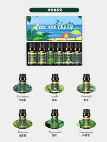 6件套香薰精油套装，植物香氛，包含蜡烛、香薰石、加湿器、车载香薰精油及补充装精油 - 彩色 - 查看 3