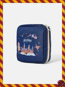 HARRY POTTER X SHEIN 1-Letter Pattern Wash Bag With Travel Cosmetic Organizer, Suitable For Carrying Travel Essentials And Cosmetics - Navy Blue - View 5