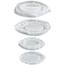 Khuôn silicon dập nổi kiểu cổ điển Châu Âu để tự làm khay hình bầu dục, khay đựng đồ và đồ trang trí. - trắng - Xem 1