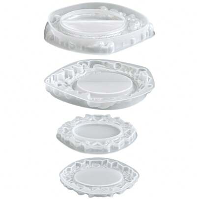 欧洲宫廷复古压纹硅胶模具，适用于DIY椭圆形、储物托盘和装饰品