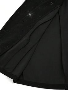 Sweetra 大码时尚修身腰部套装，适合通勤 - 黑色 - 查看 4