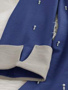 Al Najma 女士优雅通勤珍珠装饰长裙 - 藍色 - 查看 3