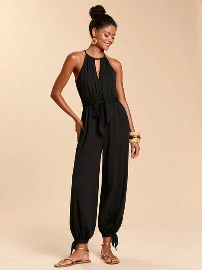 Travachic Women's Solid Color Knit Off-Shoulder Jumpsuit, Spring/Summer,Vacation Casual Terno Outfit For Women,Summer Holiday Outfits,Spring Break Outfits,Party Outfit,Beach Outfit,Spring Clothing,Valentine's Day,Valentine Outfits For Women,Carnival Costume,Elegant,Floral,Carnival,Spring To Summer ,Party ,Summer Jumpsuit,Valentine's Day Jumpsuit,Wedding Guest Jumpsuit For Women,Birthday Jumpsuit,Party Jumpsuit,Elegant Jumpsuit For Women,Floral Jumpsuit,Summer JumpsuitCarnival Costume, Mexican Style Jumpsuit Women Boho Jumpsuit For Women